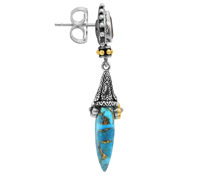 Barbara Bixby Sterling & 18K Gold Turquoise Drop Earrings — View 6