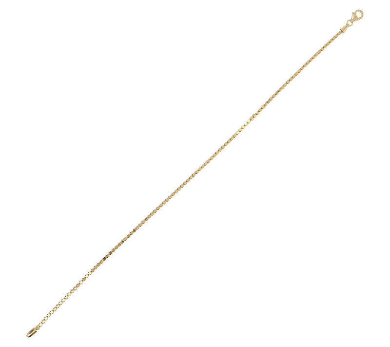 Italian Silver Polished Cube Link Ankle Bracelet — View 2