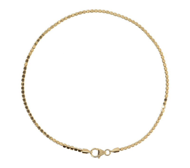 Italian Silver Polished Cube Link Ankle Bracelet — Main view