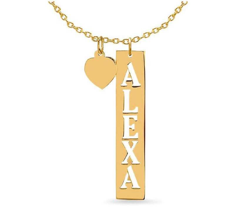 14K Gold-Plated Sterling Personalized Bar Necklace — Main view