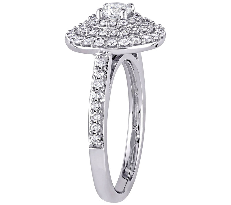 Affinity 14K 0.95 cttw Diamond Triple Halo Ring — View 2
