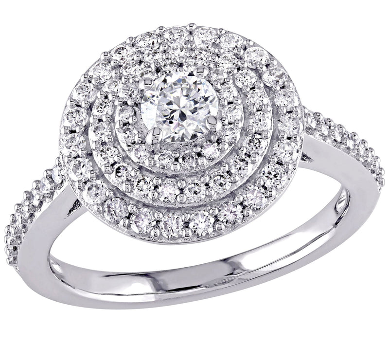 Affinity 14K 0.95 cttw Diamond Triple Halo Ring — Main view