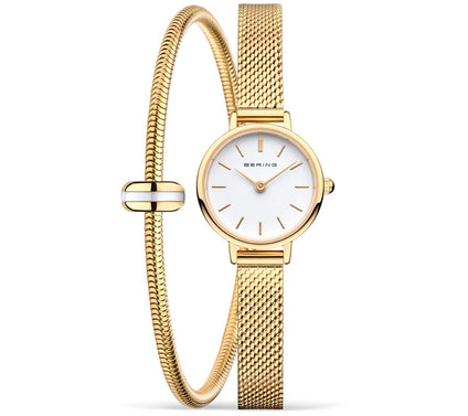 Bering Women's Classic Goldtone Watch & Charm Bracelet Set