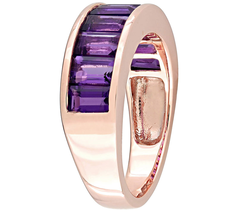 18K Rose Gold-Plated Sterling 2.30 cttw Amethyst Ring — View 2