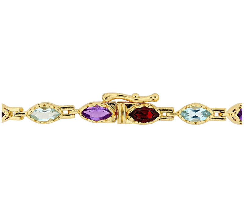 18K Gold-Plated Sterling 4.50 cttw Multi-Gemstone Bracelet — View 2