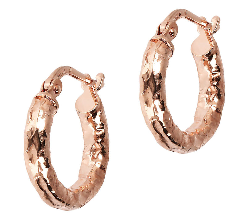 Bronzo Italia 1/2" Hammered Round H oop Earring — View 3