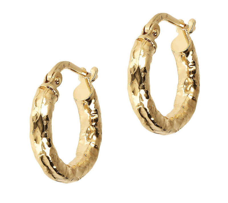 Bronzo Italia 1/2" Hammered Round H oop Earring — View 7