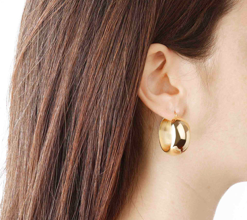 Bronzo Italia 1-1/4" Bold Round Hoop Earrings — View 3