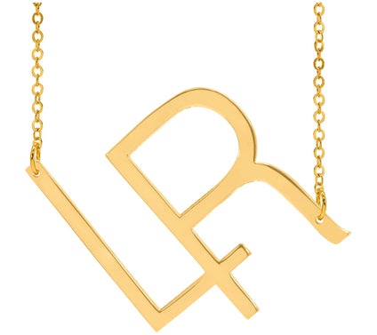 14K Gold-Plated Sterling Personalized 2 L etter Necklace