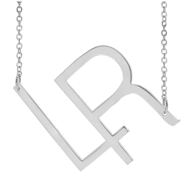 Sterling Silver Personalized 2 Letter Necklace — Main view