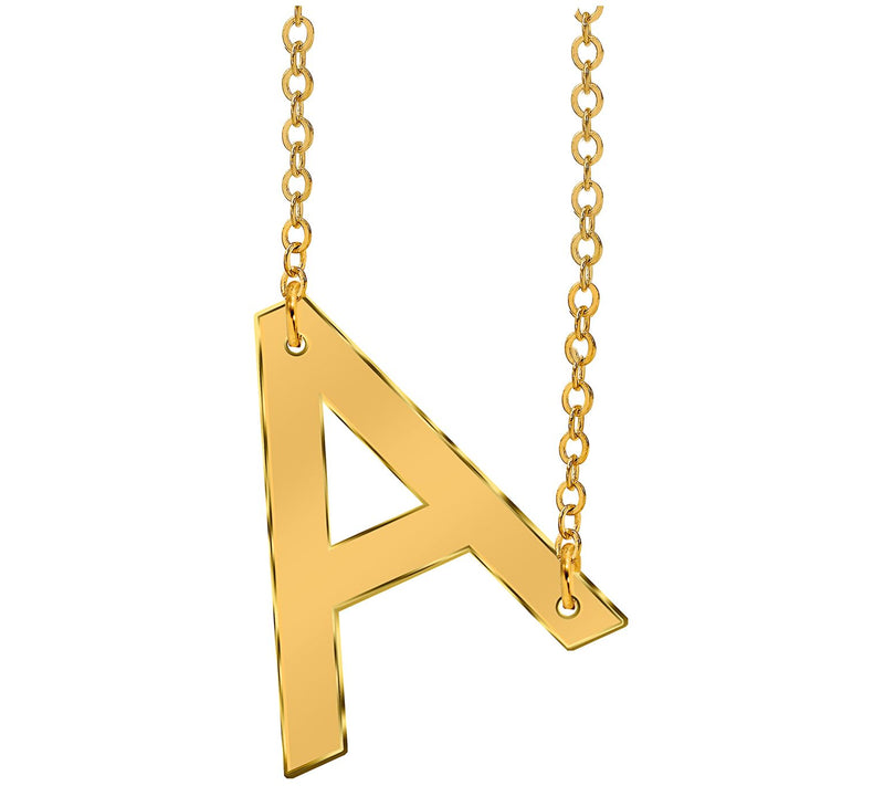 14K Gold-Plated Sterling Silver Personalized Initial Necklace — Main view