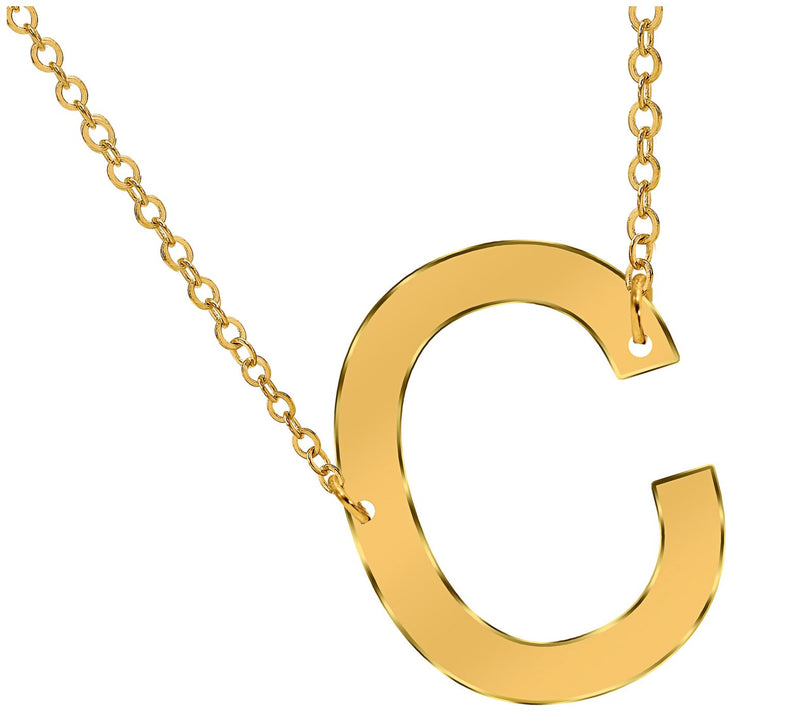 14K Gold-Plated Sterling Silver Personalized Initial Necklace — View 7