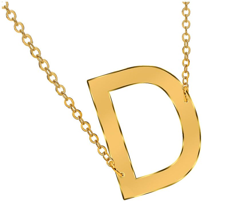 14K Gold-Plated Sterling Silver Personalized Initial Necklace — View 19