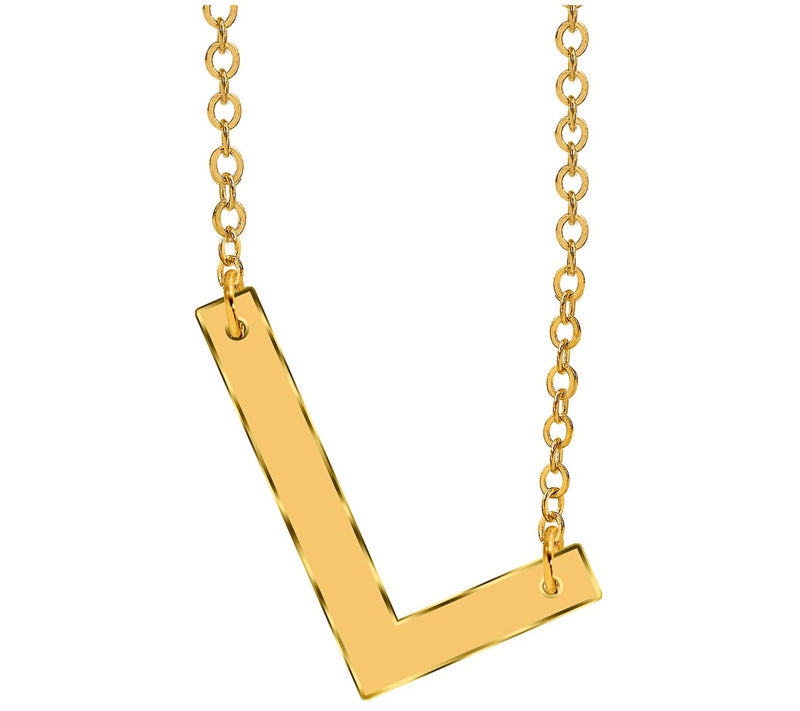 14K Gold-Plated Sterling Silver Personalized Initial Necklace — View 25