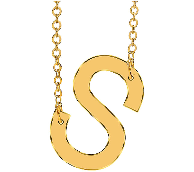 14K Gold-Plated Sterling Silver Personalized Initial Necklace — View 39