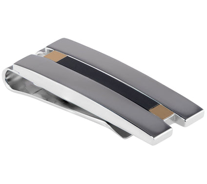James Michael Men's Polished Stainless & 14K Money Clip