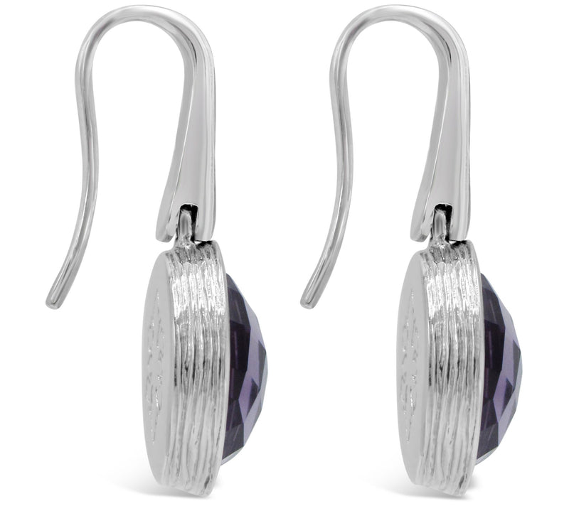 Ariva 7.75 Amethyst Dangle Earrings, S terlingSilver — View 2