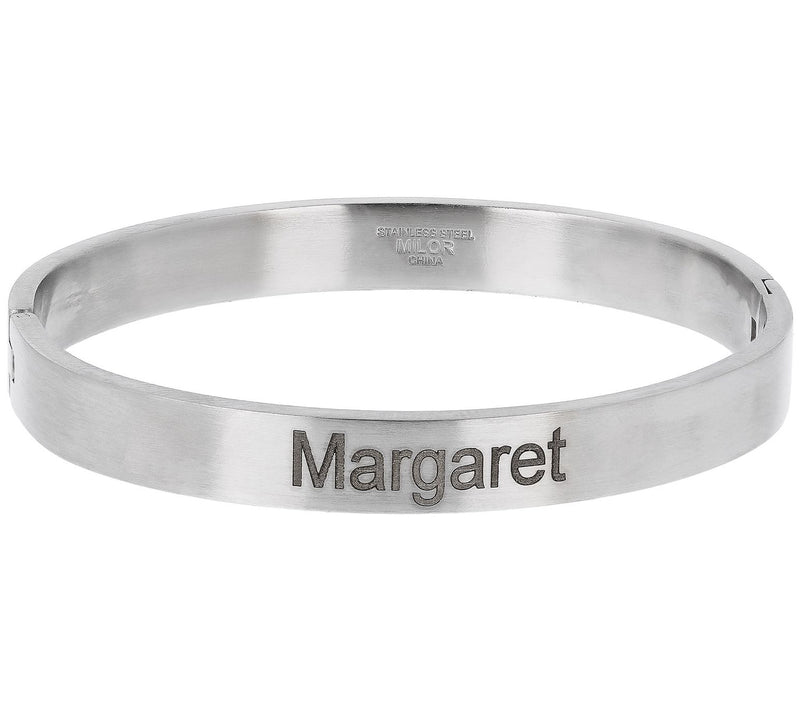 Steel By Design Personalized Satin Finish Bangle — View 5