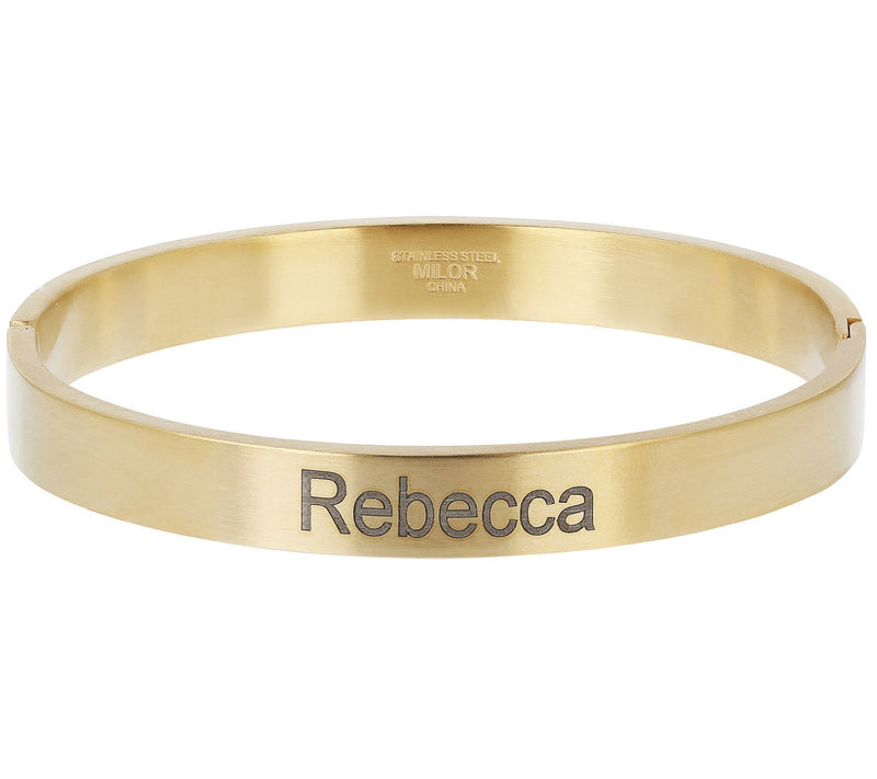 Steel By Design Personalized Satin Finish Bangle — View 3
