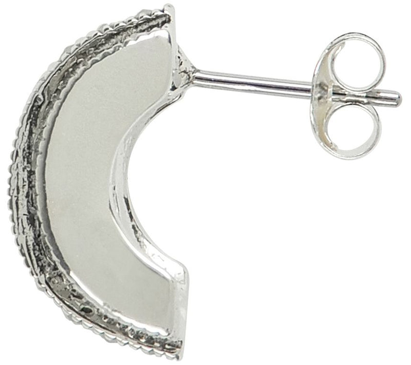 Suspicion Sterling Silver Studded Marcasite Huggie Earrings — View 2