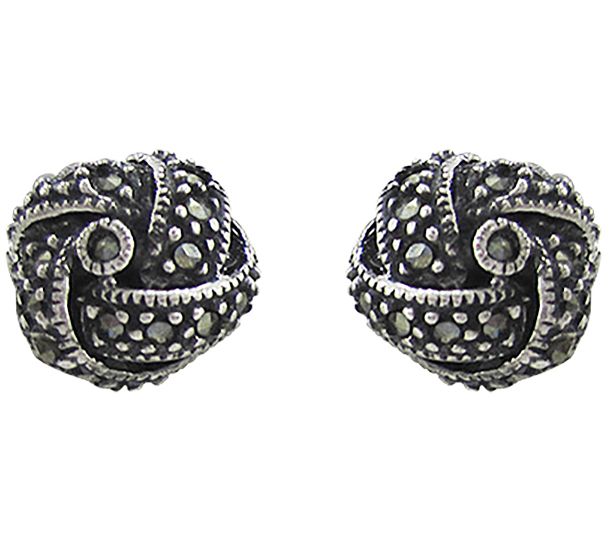 Suspicion Sterling Silver Marcasite Stud Earrings — Main view