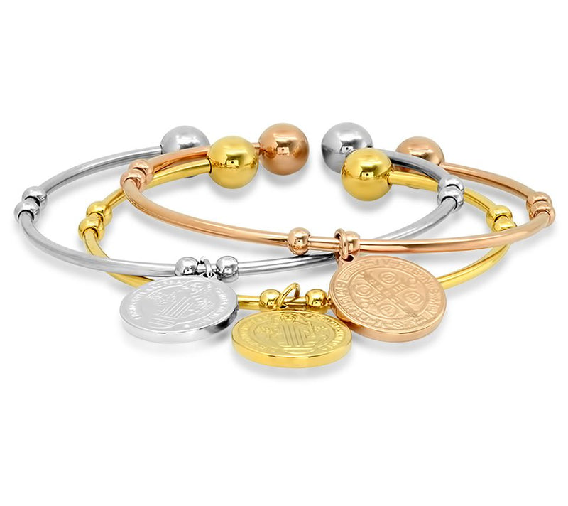 Steel by Design Stainless Tri-Color Stacking Cuff Set — Main view