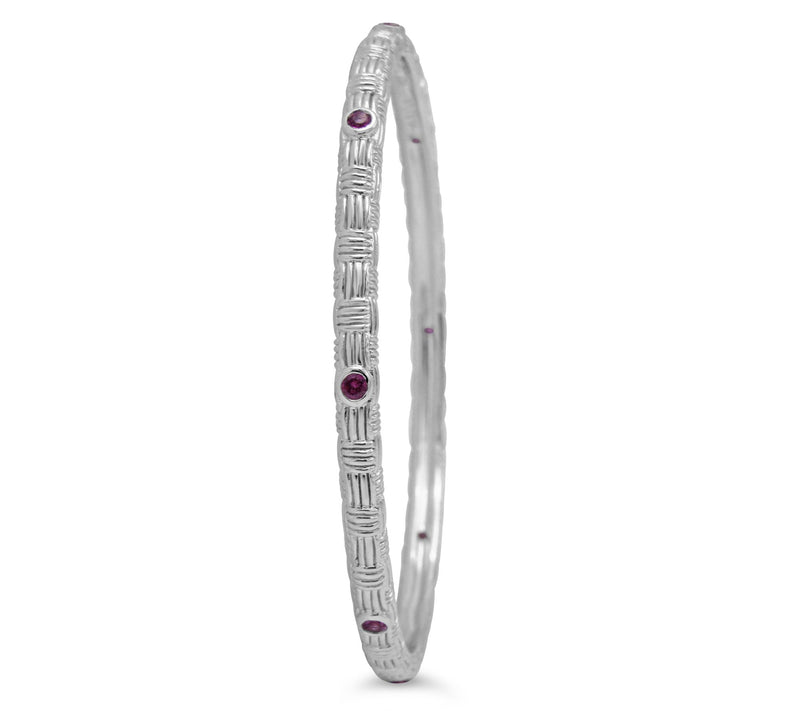 Ariva 0.65 cttw Rhodolite Infinity Bangle, Sterling Silver — View 3