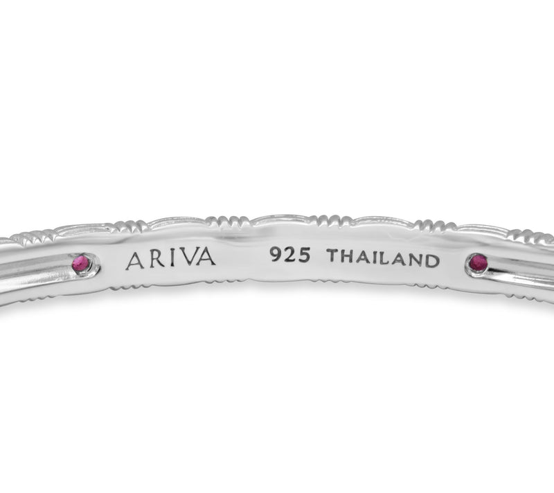 Ariva 0.65 cttw Rhodolite Infinity Bangle, Sterling Silver — View 4