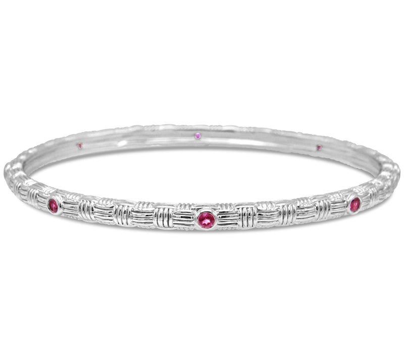 Ariva 0.65 cttw Rhodolite Infinity Bangle, Sterling Silver — Main view
