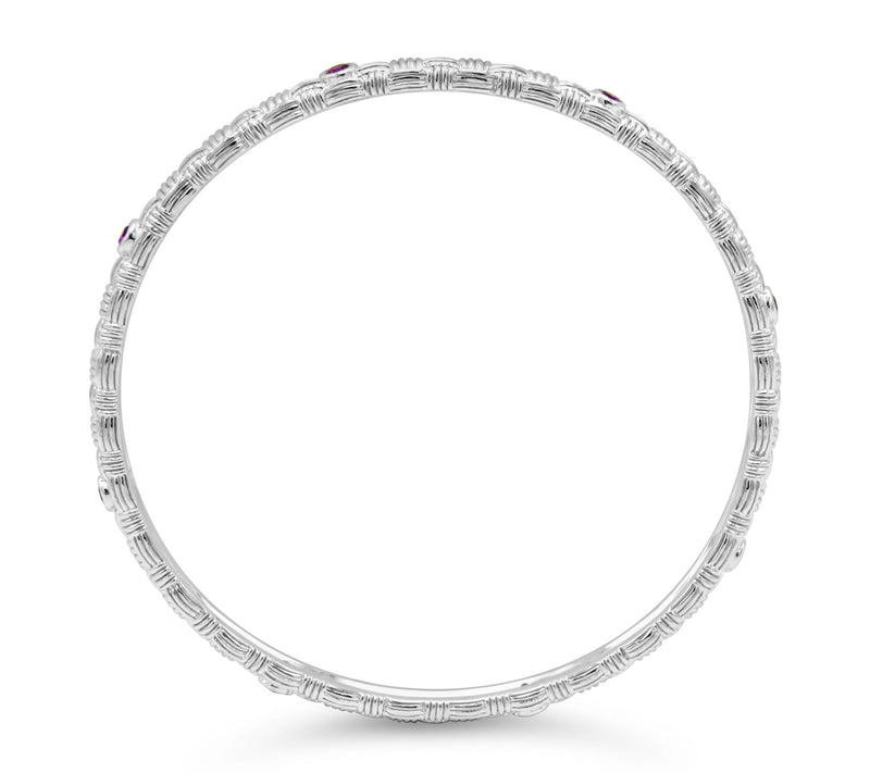 Ariva 0.65 cttw Rhodolite Infinity Bangle, Sterling Silver — View 2