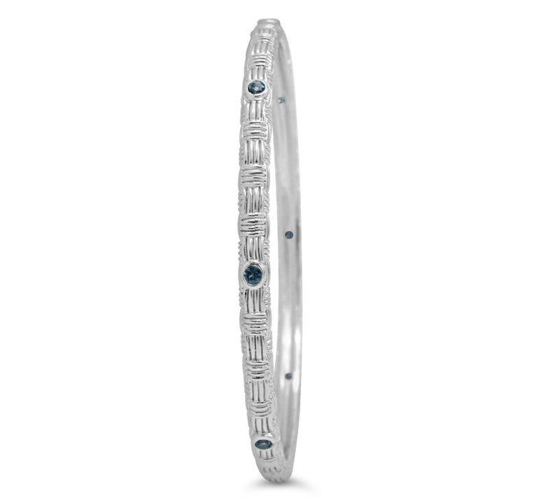 Ariva 0.55 cttw Blue Topaz Inf inity Bangle, S te rling Silver — View 2