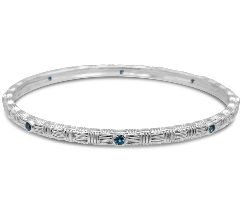 Ariva 0.55 cttw Blue Topaz Inf inity Bangle, S te rling Silver — Main view