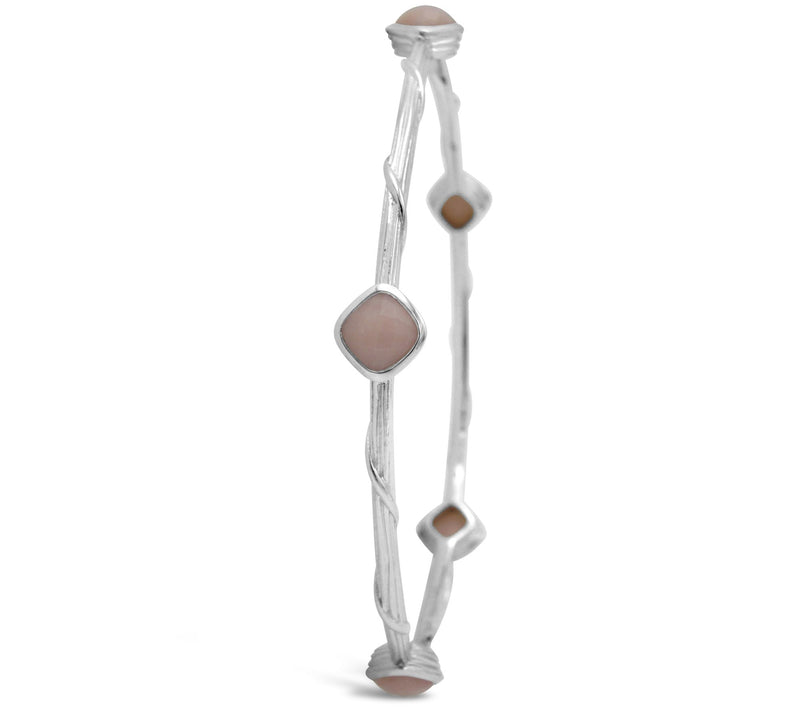 Ariva 3.65 cttw Pink Opal Bang le, S terling S il ver — View 2