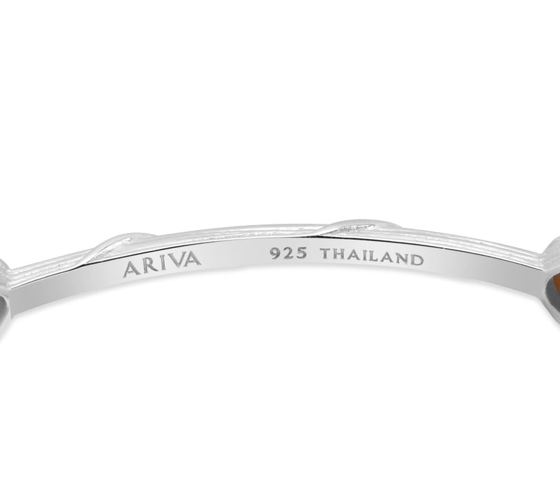Ariva 3.65 cttw Pink Opal Bang le, S terling S il ver — View 3