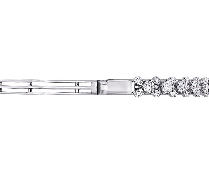 Affinity 1.90 cttw Diamond Hinged Bangle, 14 KWhite Gold — View 2