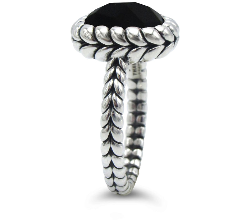 Tiffany Kay Studio Sterling Silver HerringboneOnyx Ring — View 3