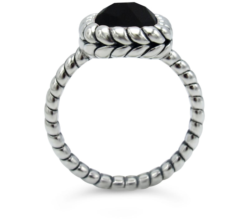Tiffany Kay Studio Sterling Silver HerringboneOnyx Ring — View 2
