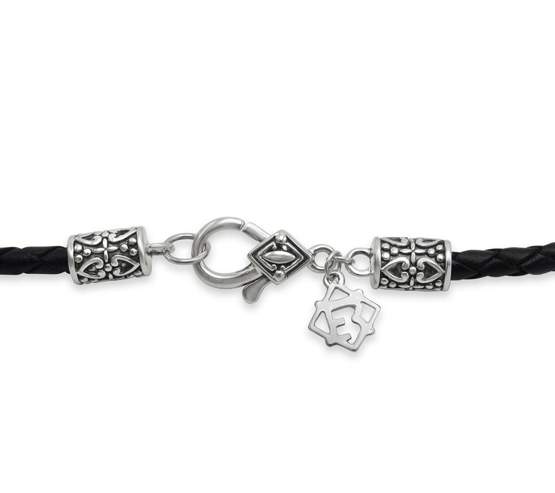 Elyse Ryan Sterling Drusy Pendant w/ Leather Cord Necklace — View 8