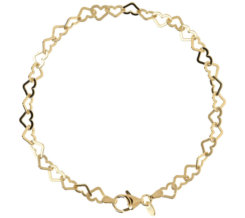Bronzo Italian Polished Goldtone Open Heart AnBracelet — Main view