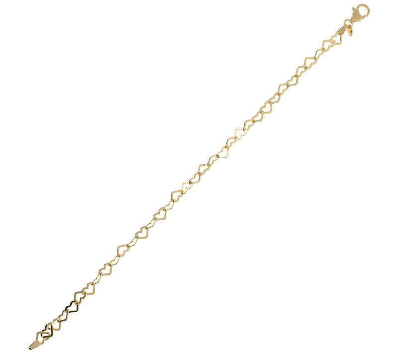 Bronzo Italian Polished Goldtone Open Heart AnBracelet — View 2