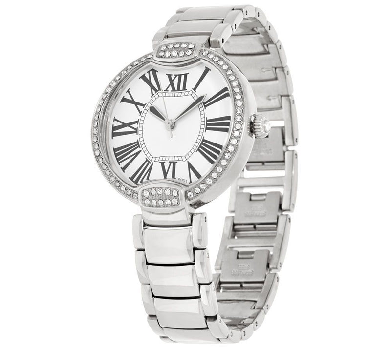 Bronzo Pave Crystal Panther Link Watch by Bronzo Italia — View 5