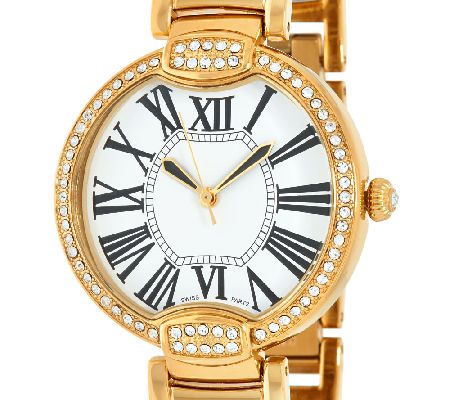 Bronzo Pave Crystal Panther Link Watch by Bronzo Italia — View 6