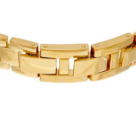 Veronese 18K Clad Mother-of-Pearl Panther LinkWatch — View 3