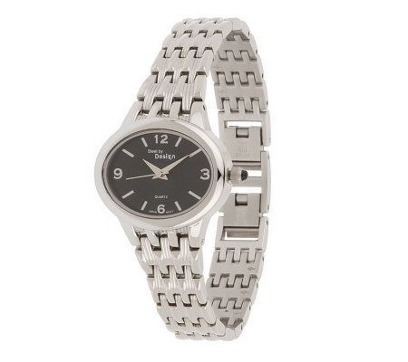 Steel by Design Oval Case Watch w/ Jeweled Crown — View 5