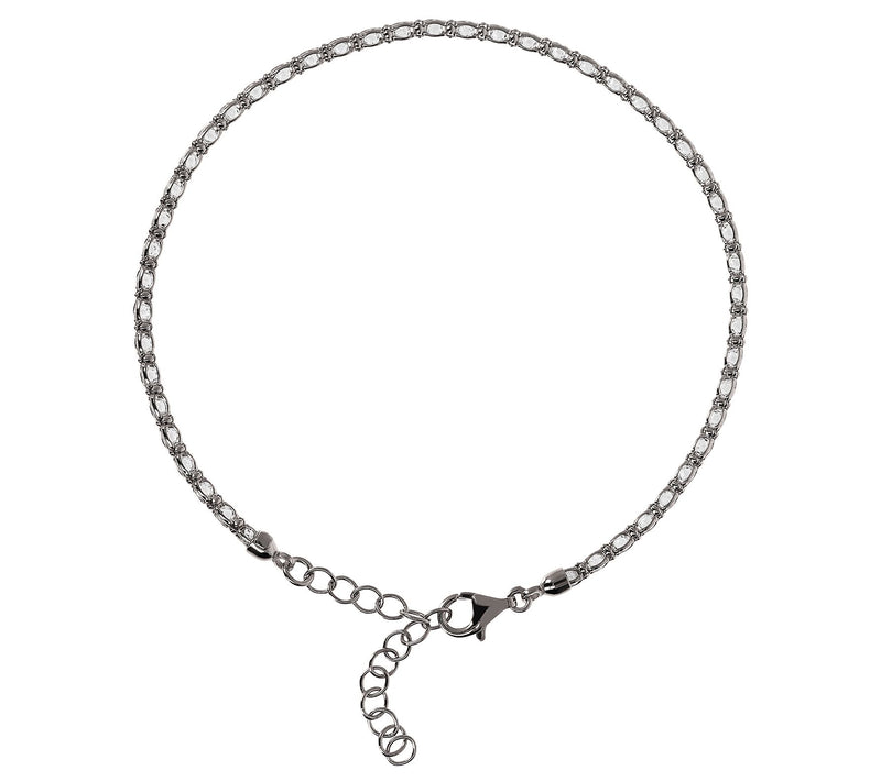 Diamonique 6.70 cttw Sterling Caged Tennis Ank  le Bracelet — View 9