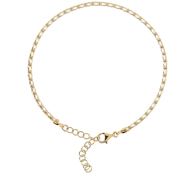 Diamonique 6.70 cttw Sterling Caged Tennis Ank  le Bracelet — Main view
