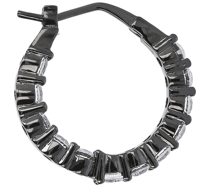 Diamonique 1.50 cttw Hoop Earrings, Sterling Silver — View 10