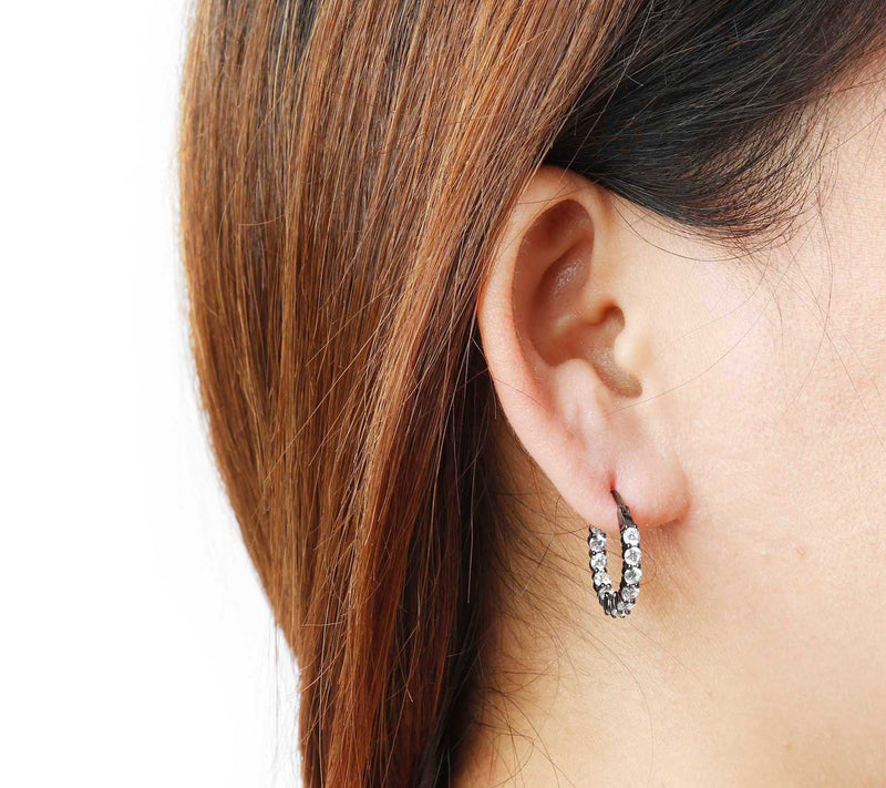 Diamonique 1.50 cttw Hoop Earrings, Sterling Silver — View 11