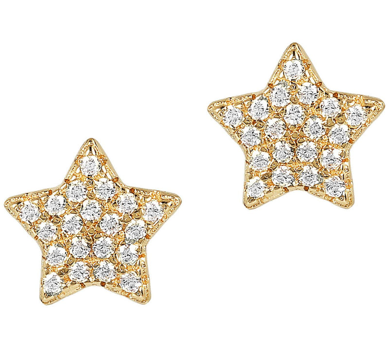 Diamonique 0.20 cttw Star Stud Earrings, Sterling Silver — Main view