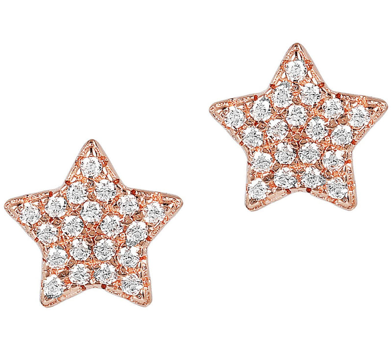 Diamonique 0.20 cttw Star Stud Earrings, Sterling Silver — View 3